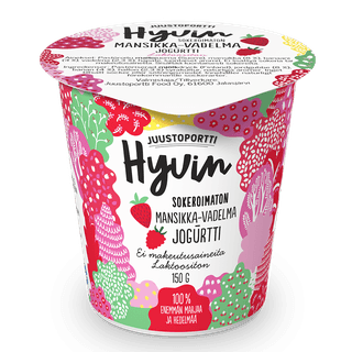 Juustoportti Hyvin sokeroimaton jogurtti 150 g mansikka-vadelma