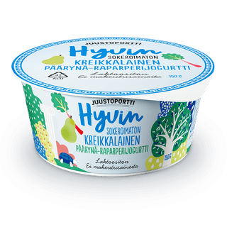 Juustoportti Hyvin sokeroimaton kreikkalainen jogurtti 150 g päärynä-raparperi l