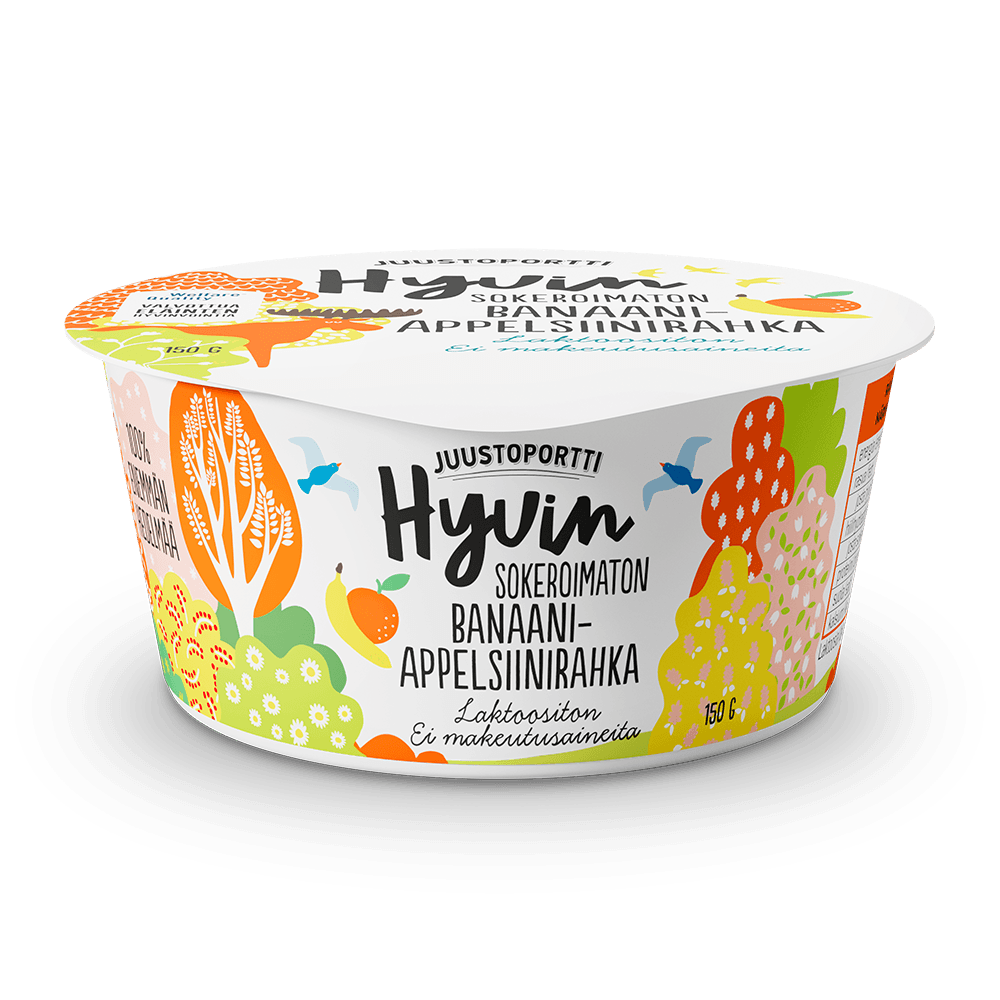 Juustoportti Hyvin sokeroimaton rahka 150 g banaani-applesiini