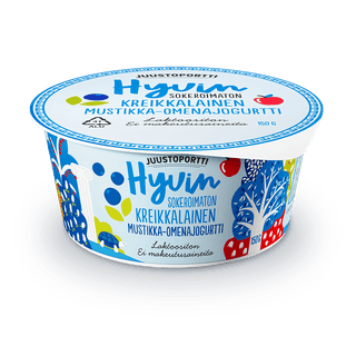 Juustoportti Hyvin sokeroimaton kreikkalainen jogurtti 150 g mustikka-omena