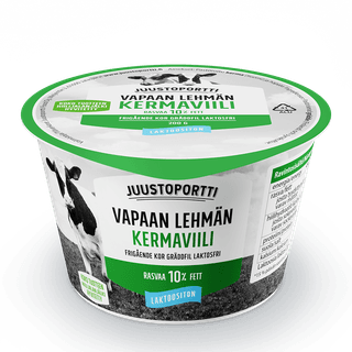 Juustoportti Vapaan lehmän kermaviili 10 % 200 g laktoositon