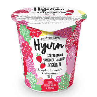 Juustoportti Hyvin sokeroimaton jogurtti 150 g mansikka-vadelma