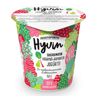 Juustoportti Hyvin sokeroimaton jogurtti 150 g päärynä-raparperi