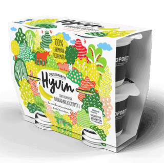 Juustoportti Hyvin sokeroimaton jogurtti 4*120 g banaani