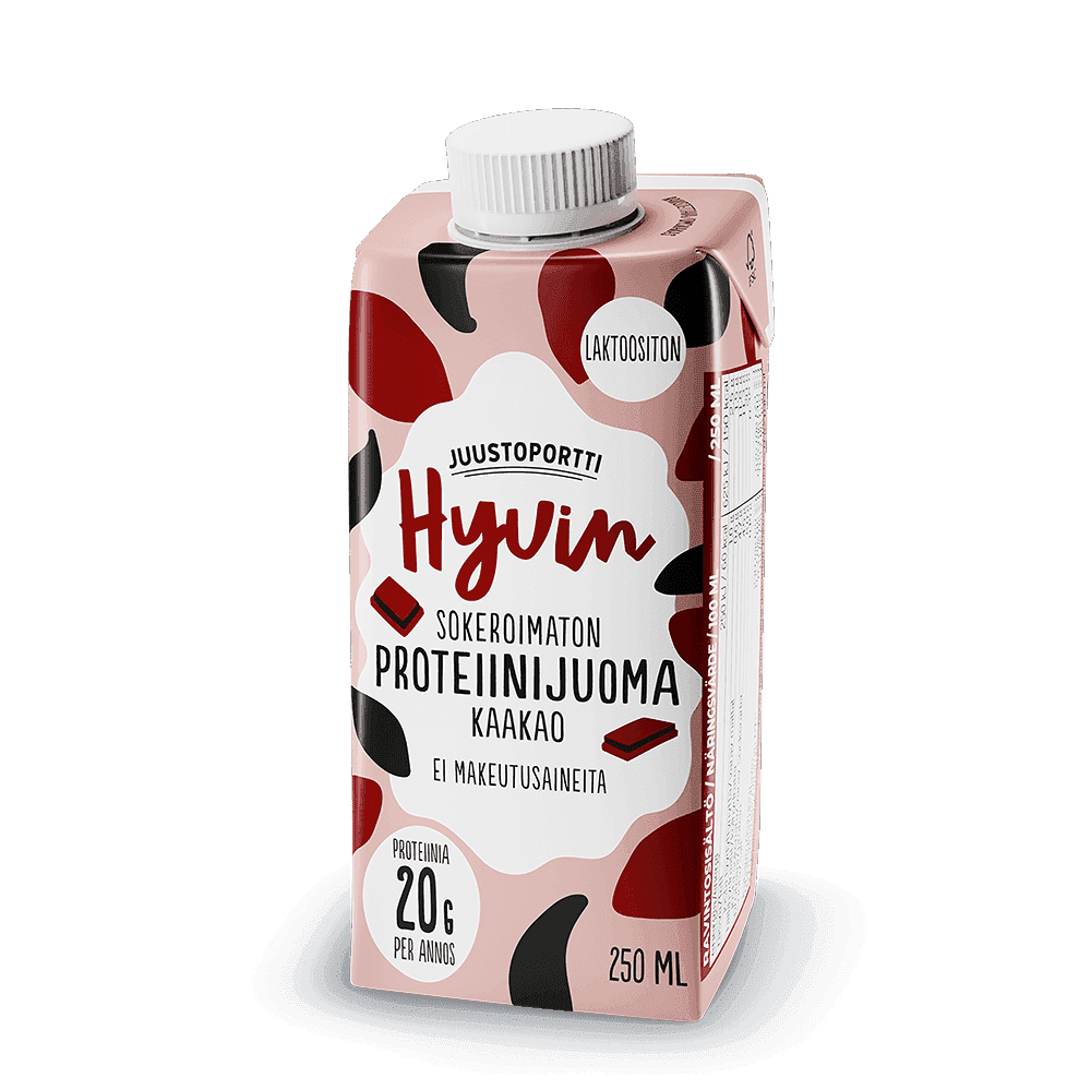 Juustoportti Hyvin sokeroimaton proteiinijuoma (UHT) 250 ml kaakao