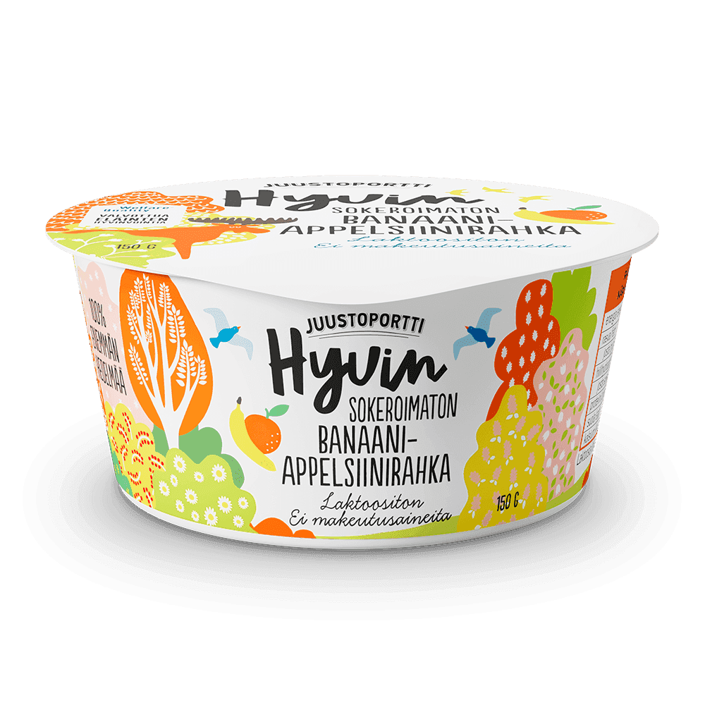 Juustoportti Hyvin sokeroimaton rahka 150 g banaani-applesiini