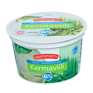 Juustoportti kermaviili 6 % 200 g vähälaktoosinen