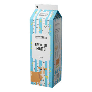 Juustoportti rasvaton maito 1 l