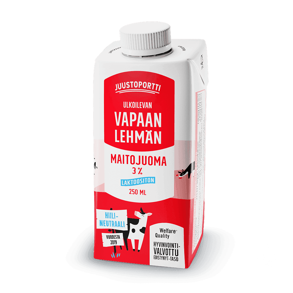 Juustoportti Vapaan lehmän maitojuoma 3 % 250 ml (UHT)