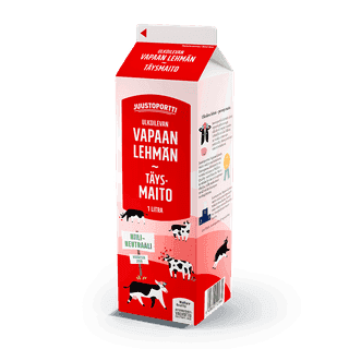 Juustoportti Vapaan lehmän täysmaito 1 l