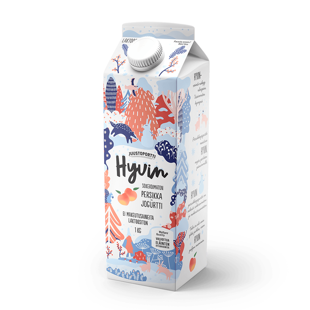 Juustoportti Hyvin sokeroimaton jogurtti 1 kg persikka