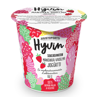 Juustoportti Hyvin sokeroimaton jogurtti 150 g mansikka-vadelma