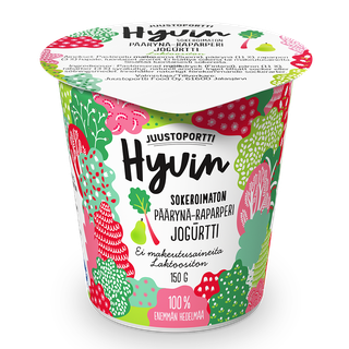 Juustoportti Hyvin sokeroimaton jogurtti 150 g päärynä-raparperi