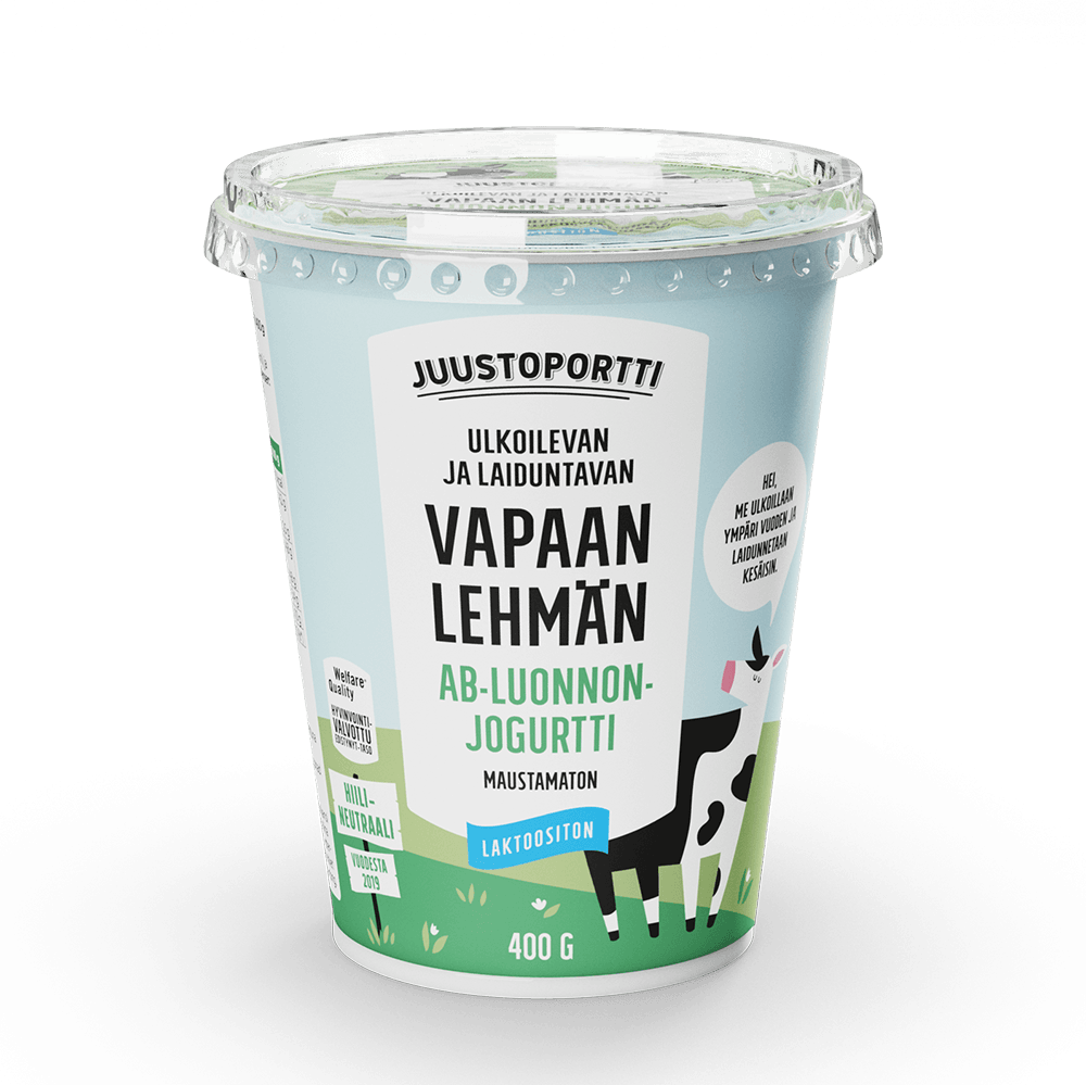 Juustoportti Vapaan lehmän AB-luonnonjogurtti 400 g maustamaton