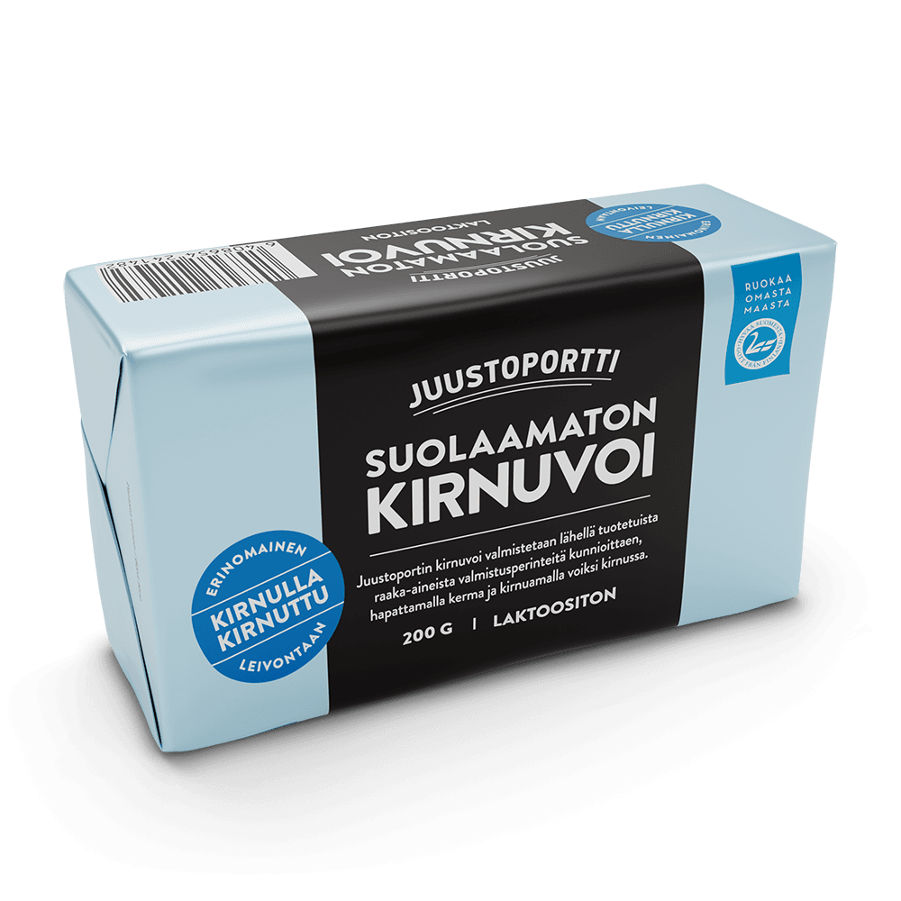 Juustoportti suolaamaton kirnuvoi 200 g laktoositon