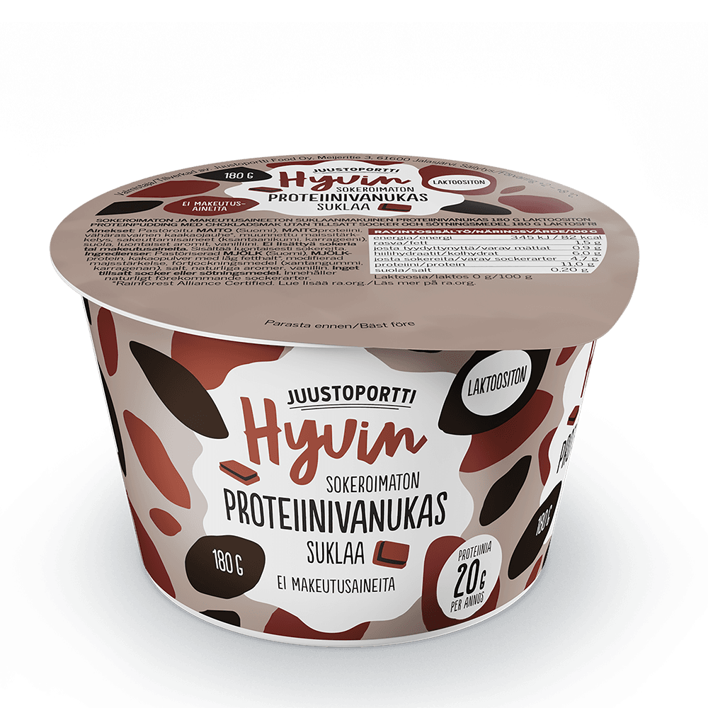 Juustoportti Hyvin sokeroimaton proteiinivanukas 180 g suklaa