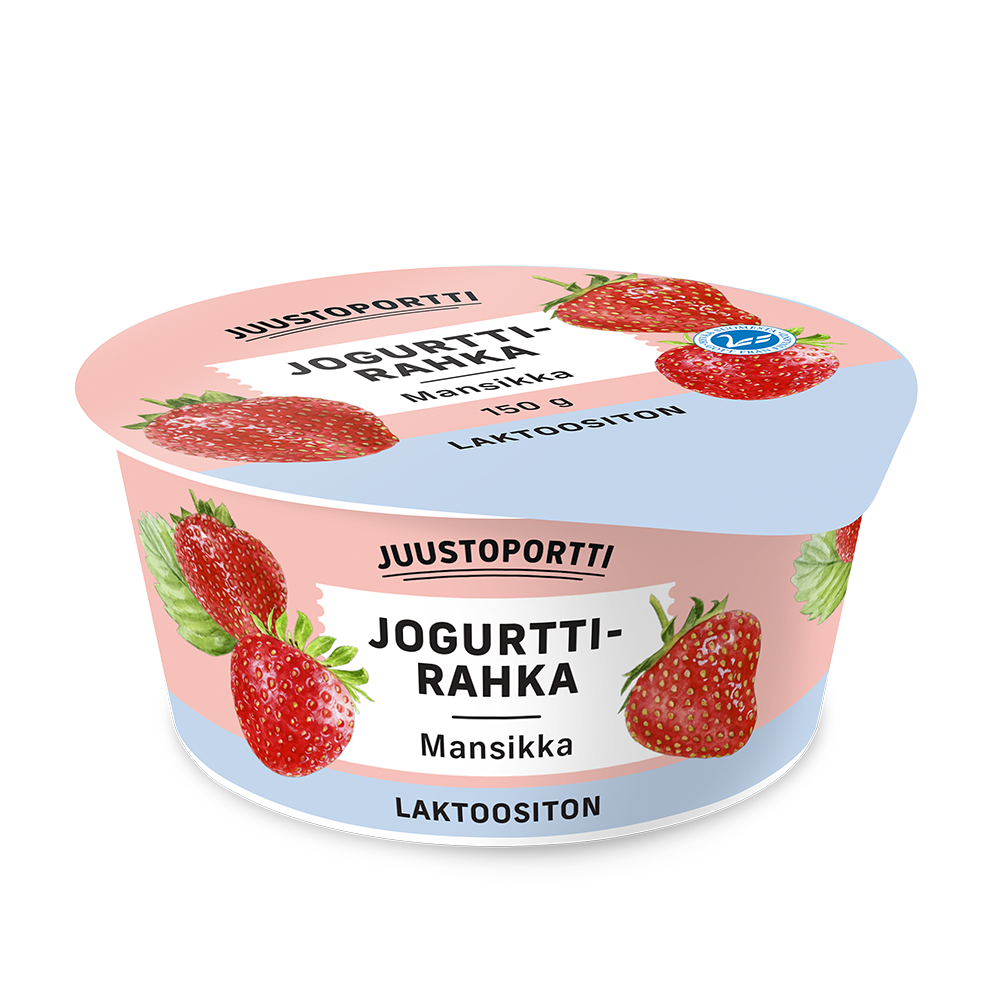 Juustoportti jogurttirahka 150 g mansikka laktoositon