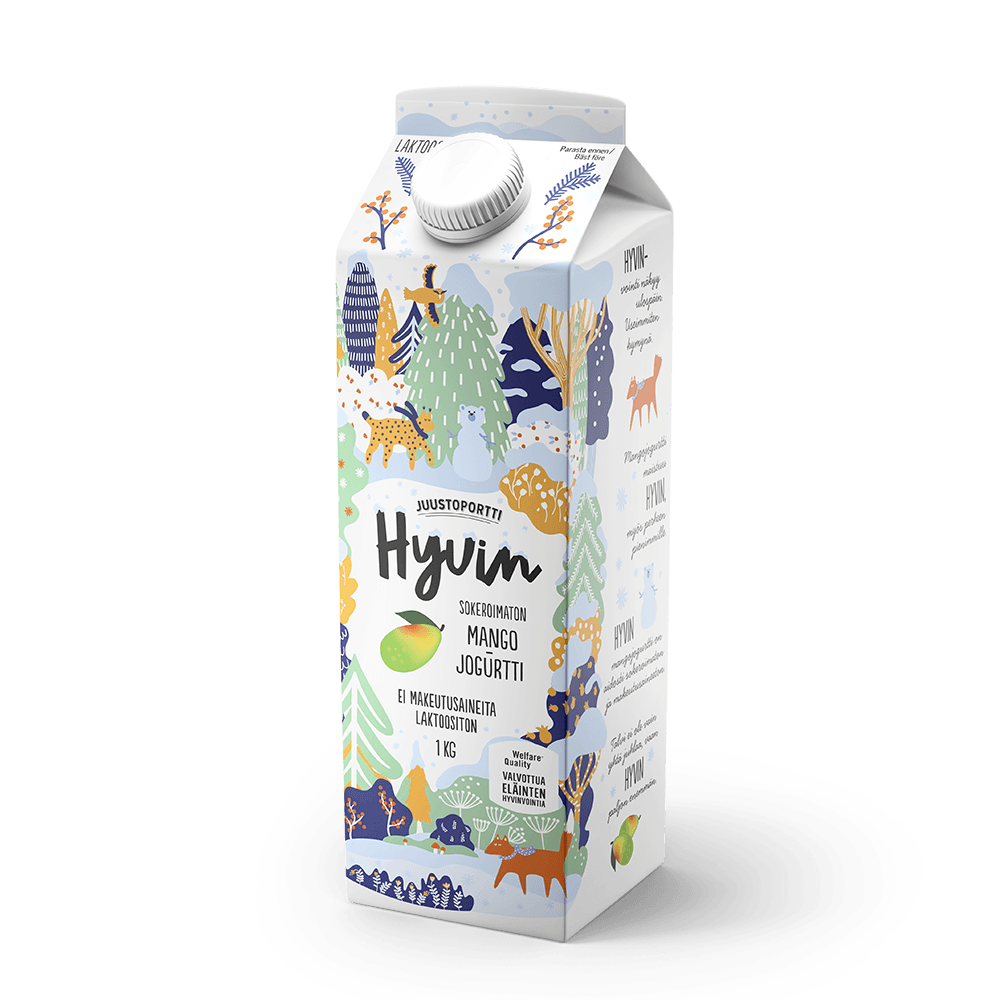 Juustoportti Hyvin sokeroimaton jogurtti 1 kg mango