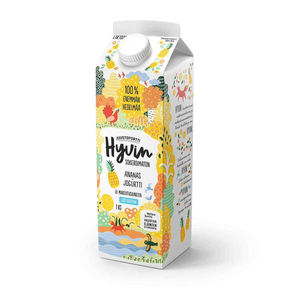 Juustoportti Hyvin sokeroimaton jogurtti 1 kg ananas