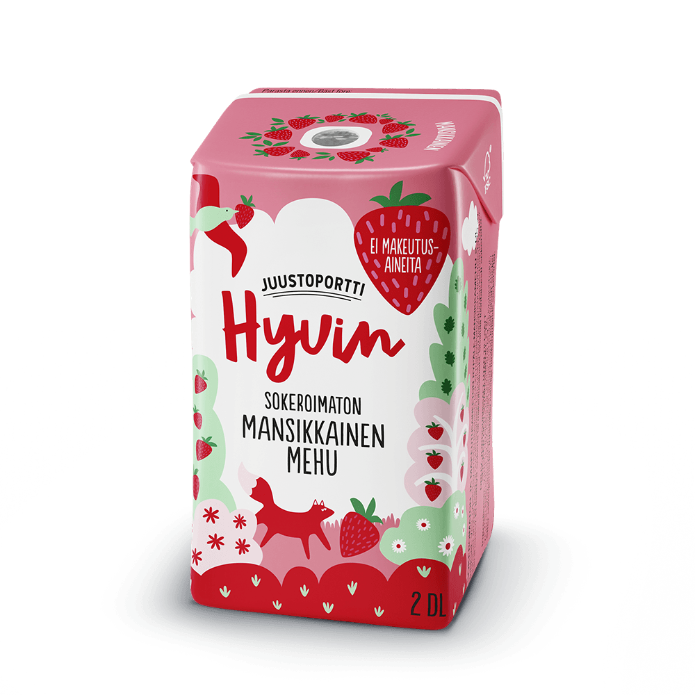 Juustoportti Hyvin pillimehu mansikkainen 2 dl