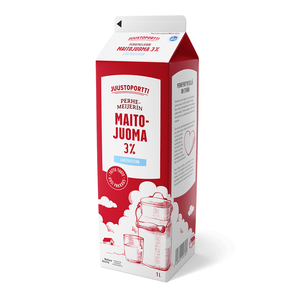 Juustoportti laktoositon maitojuoma 3 % 1 l