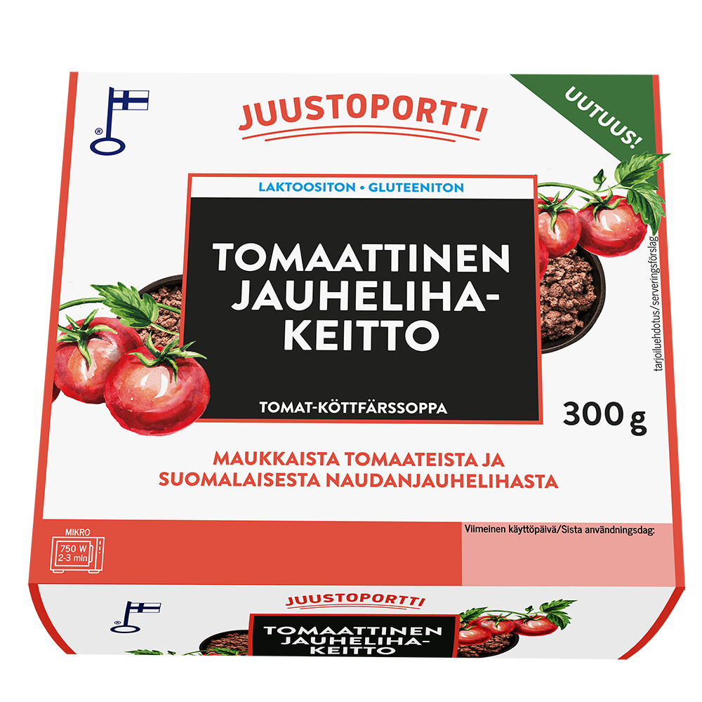 Juustoportti Tomaattinen Jauhelihakeitto 300g