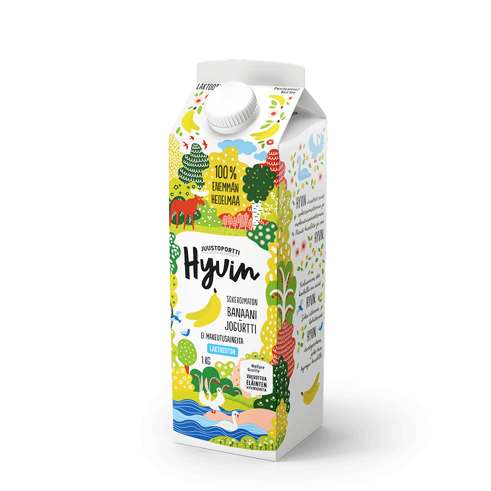 Juustoportti Hyvin sokeroimaton jogurtti 1 kg banaani
