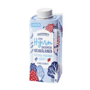 Juustoportti Hyvin sokeroimaton kreikkalainen juotava mustikka-mansikkajogurtti 250 ml