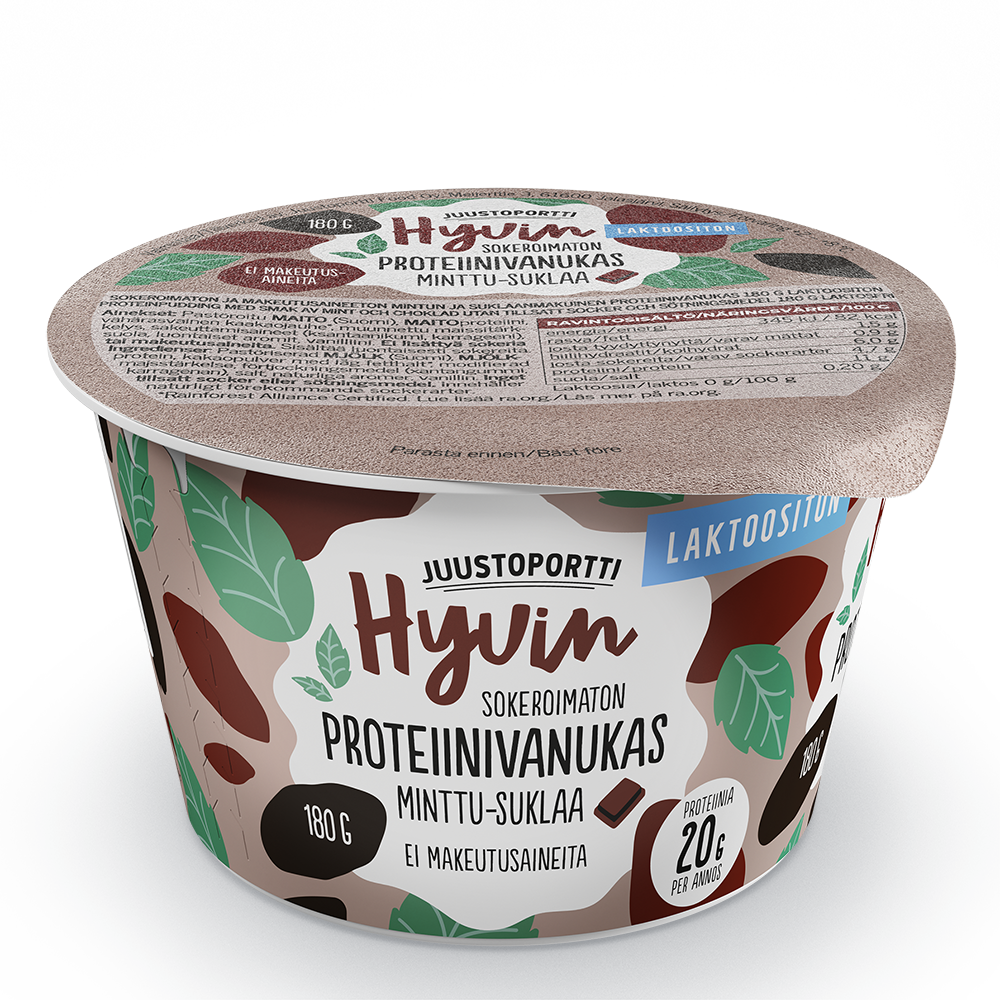 Juustoportti Hyvin sokeroimaton proteiinivanukas 180 g minttu-suklaa