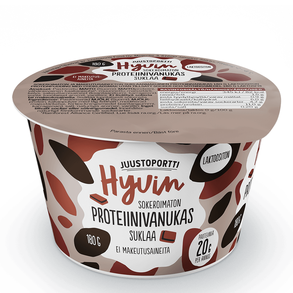 Juustoportti Hyvin sokeroimaton proteiinivanukas 180 g suklaa