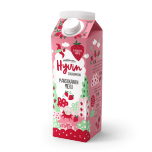 Juustoportti Hyvin sokeroimaton mansikkainen mehu 1 l