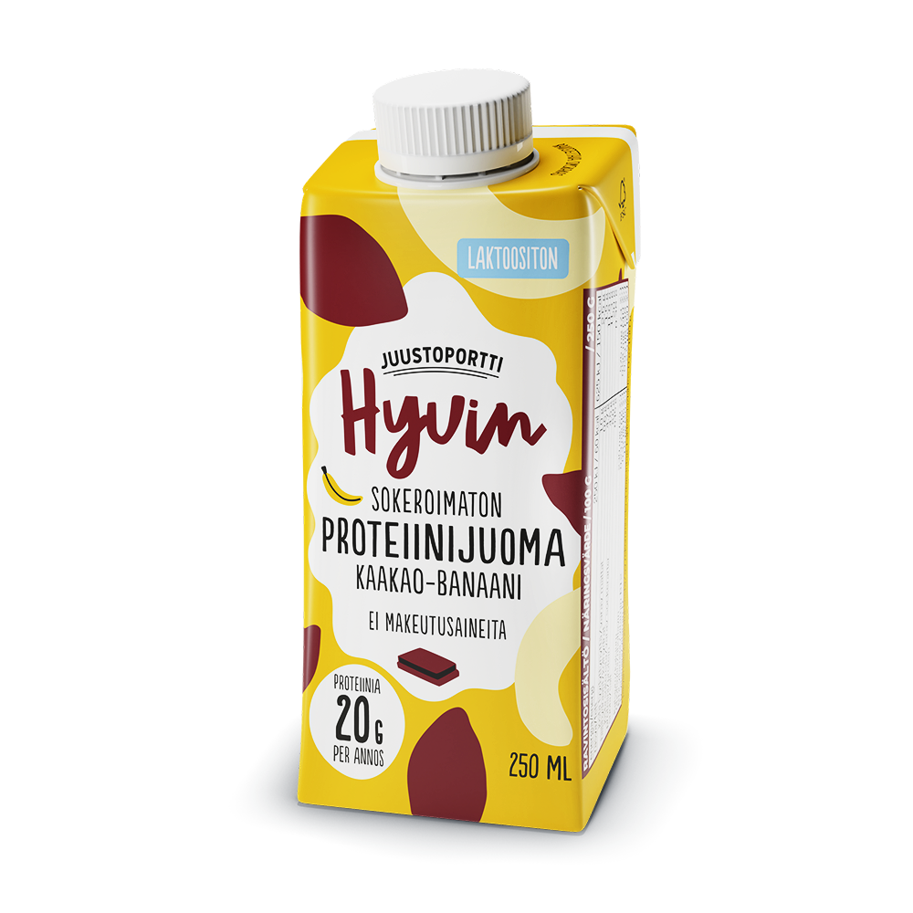 Juustoportti Hyvin proteiinijuoma 250 ml kaakao-banaani laktoositon