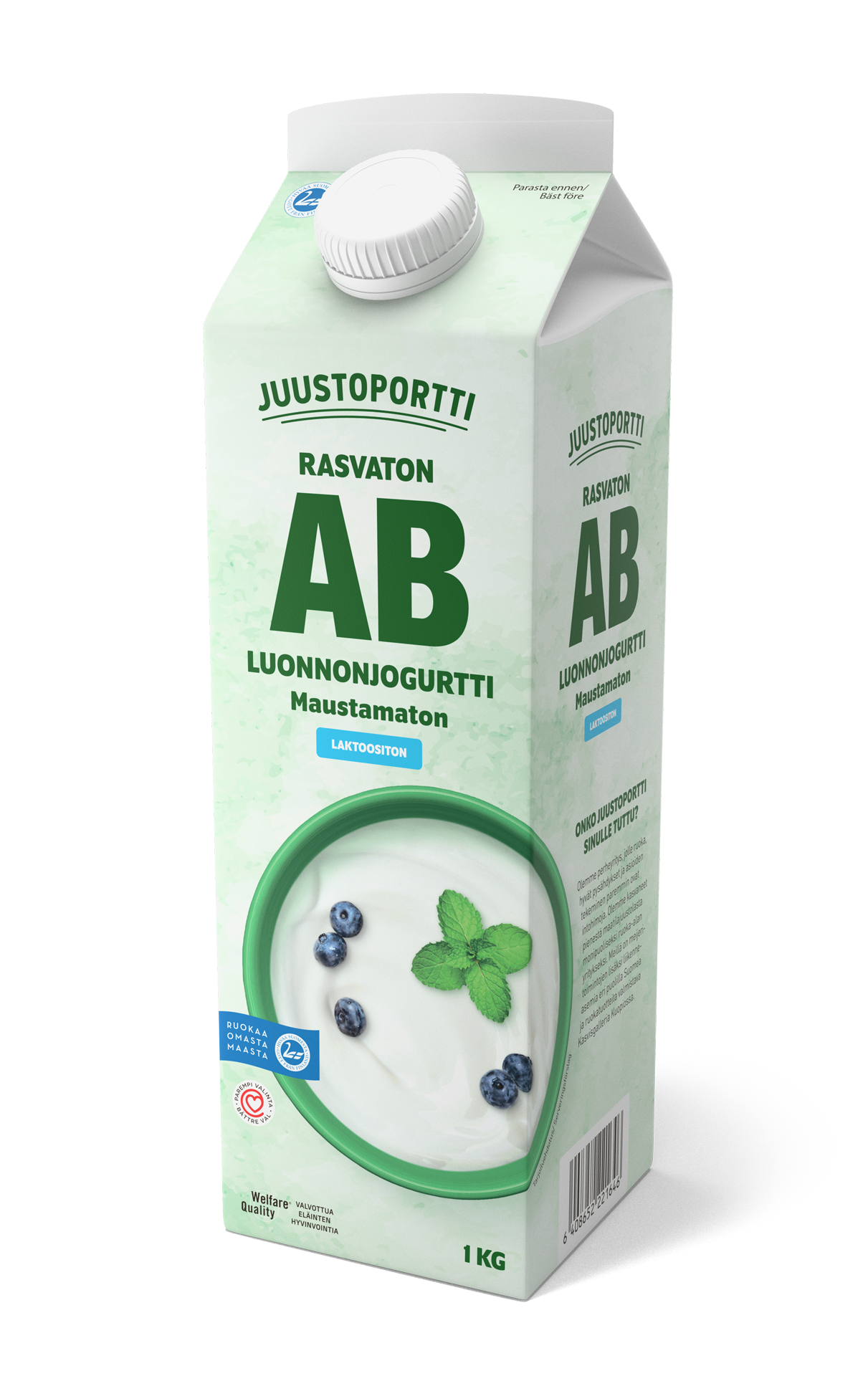 Juustoportti AB-jogurtti 1 kg rasvaton maustamaton laktoositon