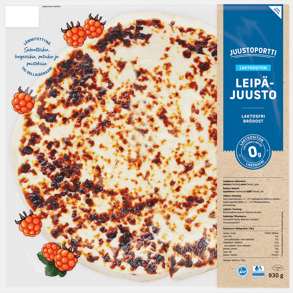 Juustoportti Leipäjuusto 930 g laktoositon
