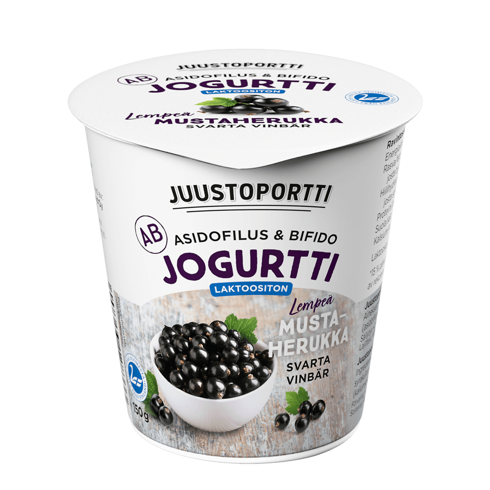 Juustoportti AB-jogurtti 150 g mustaherukka laktoositon