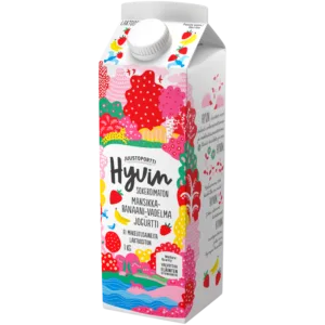 Juustoportti Hyvin jogurtti 1 kg mansikka-banaani-vadelma laktoositon