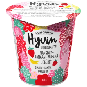 Juustoportti Hyvin jogurtti 150 g mansikka-banaani-vadelma laktoositon