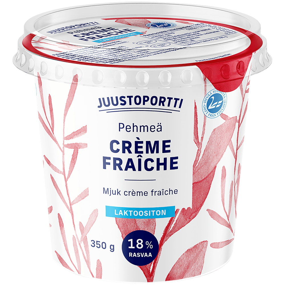 Juustoportti Pehmeä Crème Fraîche 18 % 350 g laktoositon