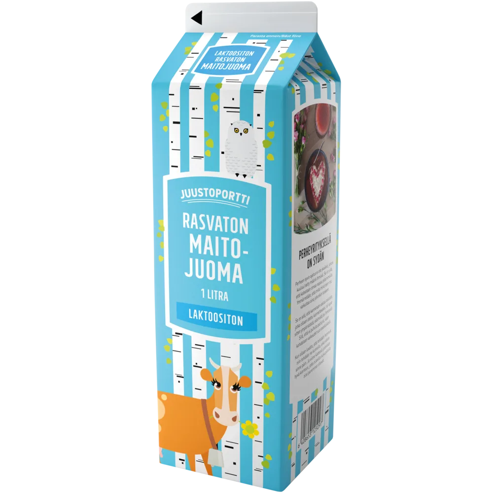 Juustoportti Rasvaton maitojuoma 1 l laktoositon
