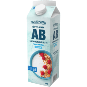 Juustoportti täyteläinen AB-luonnonjogurtti 1 kg maustamaton laktoositon