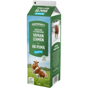 Juustoportti Vapaan lehmän AB-piimä 1 l laktoositon