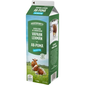 Juustoportti Vapaan lehmän AB-piimä 1 l laktoositon