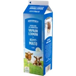 Juustoportti Vapaan lehmän kevytmaito 1 l