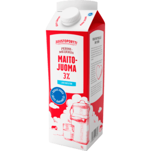 Juustoportti Perhemeijerin maitojuoma 3 % 1 l laktoositon UHT