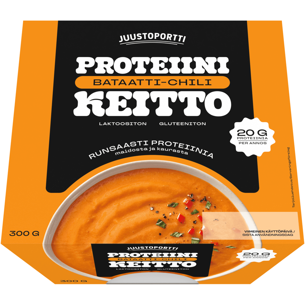 Juustoportti Proteiini-bataatti-chilikeitto 300 g laktoositon gluteeniton