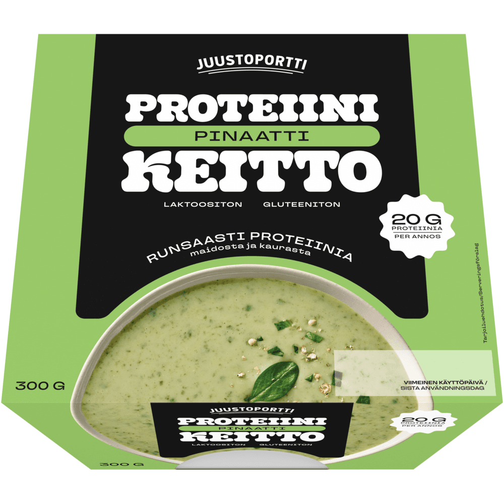 Juustoportti Proteiini-pinaattikeitto 300 g laktoositon gluteeniton