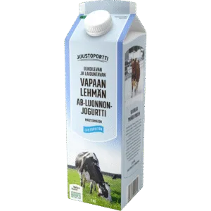 Juustoportti Vapaan lehmän AB-luonnonjogurtti 1 kg maustamaton laktoositon