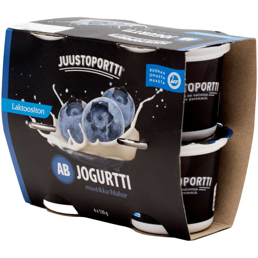 Juustoportti AB-jogurtti 4*120 g mustikka laktoositon