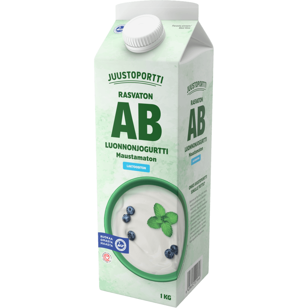 Juustoportti AB-luonnonjogurtti 1 kg rasvaton maustamaton laktoositon