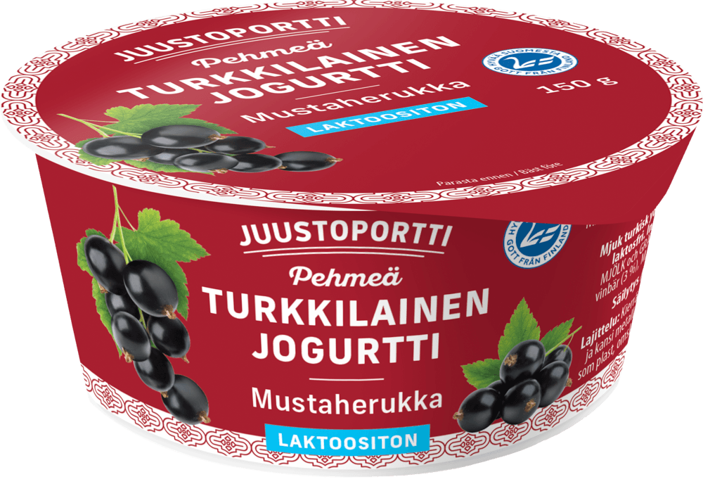 Juustoportti Pehmeä turkkilainen jogurtti 150 g mustaherukka laktoositon